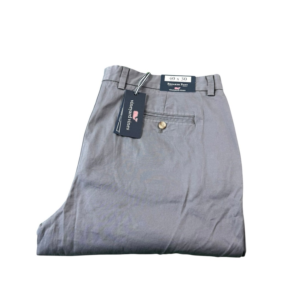 Vineyard Vines Gray Harbor Cotton Blend Men's Flat Front Chino 40x30 NWT
